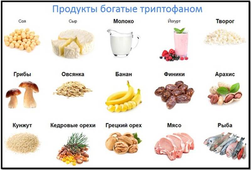 Продукты с повышенным содержанием триптофана