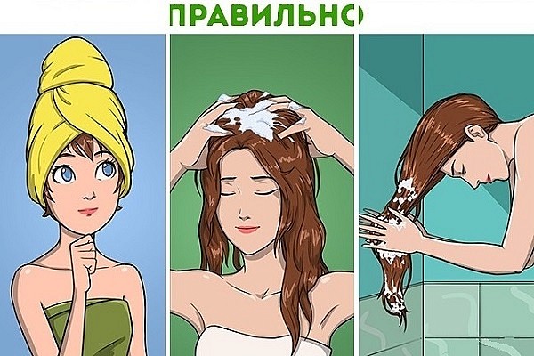 Как укрепить волосы от выпадения - правильное мытье