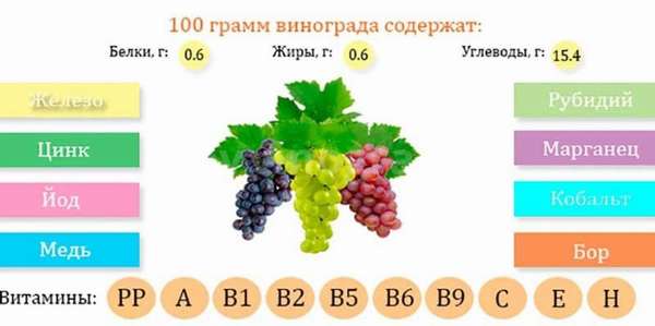 Полезные компоненты винограда