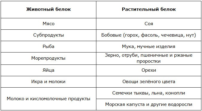 Белковые продукты для похудения