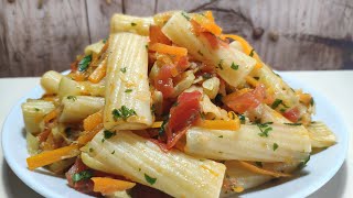Паста с овощами! Необыкновенно вкусный рецепт макарон ! Постные, вегетарианские рецепты !