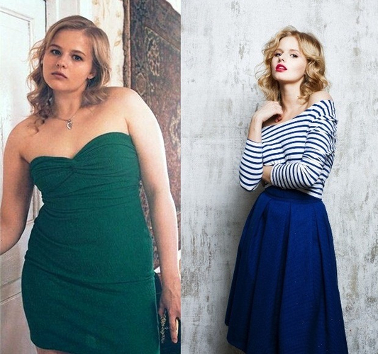 Александра Бортич до и после похудения