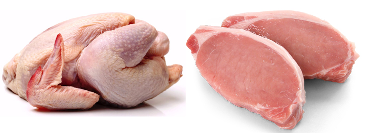 Курица и свинина