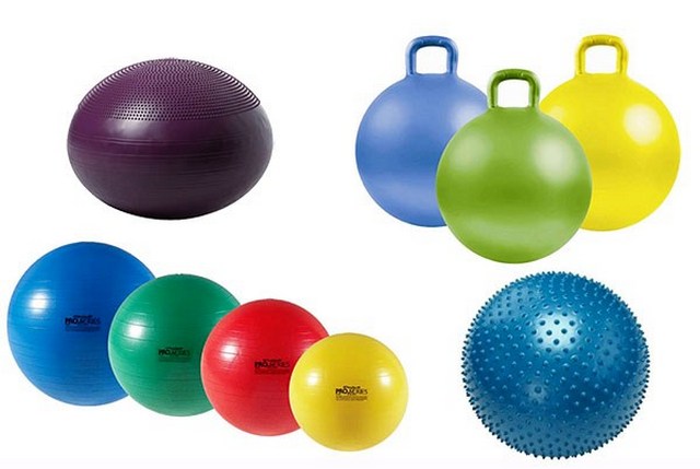 Существуют разные виды гимнастический мячей, каждый из которых имеет свои плюсы