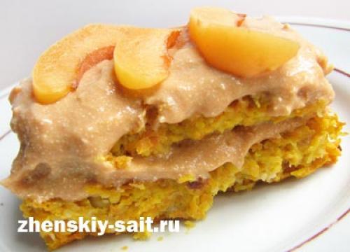 Низкокалорийный торт из моркови и яблока